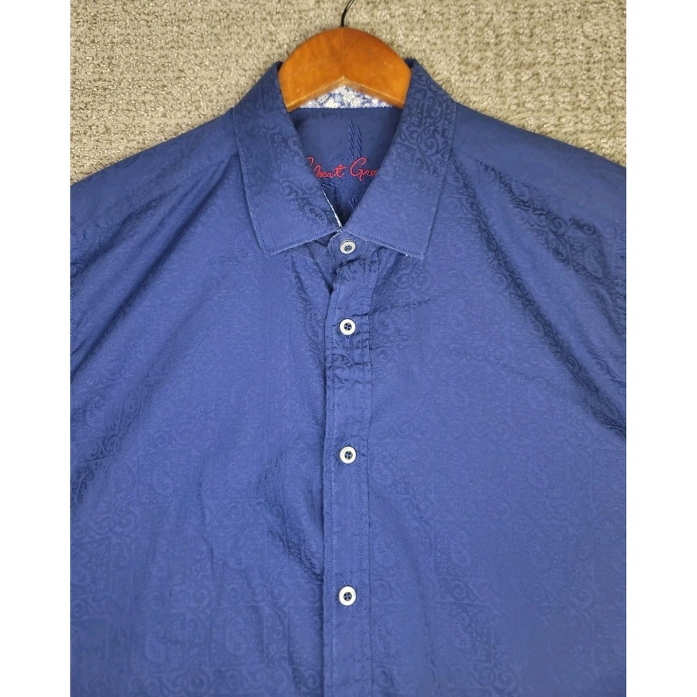 Robert Graham Mens Shirt Blue Size XL Paisley Long Sleeve Button Down